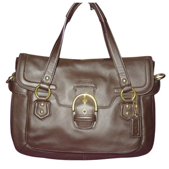 Coach 2013 Legacy Campbell Eva Brown Supple Leather Buckle Flap Crossbody Bag - Picture 1 of 12